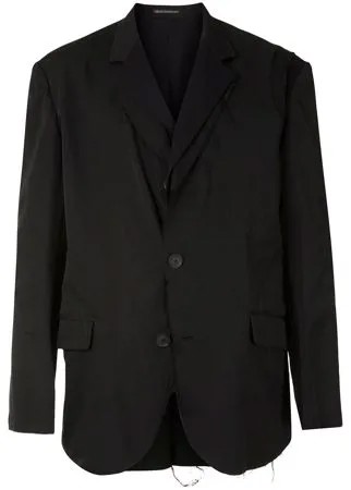 Yohji Yamamoto однобортный пиджак с необработанными краями