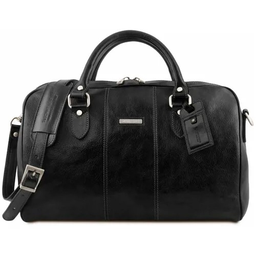 Tuscany Leather, ITALY Lisbona - Дорожная кожаная сумка-даффл - Маленький размер (Черный)