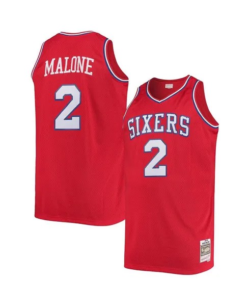 Мужская майка Мозес Мэлоун Красная Филадельфия 76ers Big and Tall Hardwood Classics Mitchell & Ness