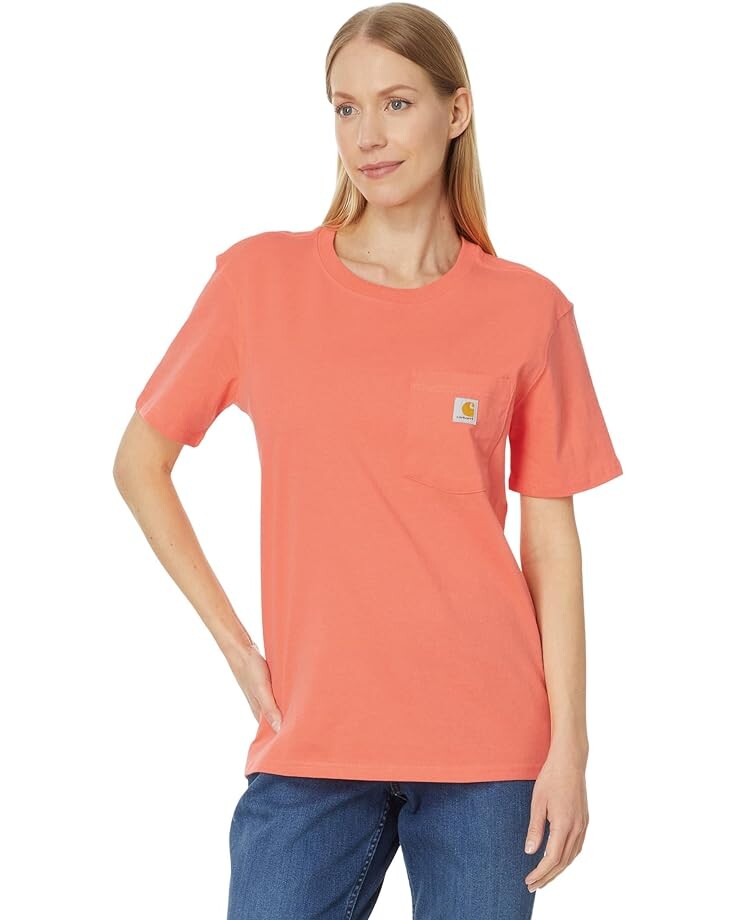Футболка Carhartt WK87 Workwear Pocket Short Sleeve, цвет Fresh Salmon