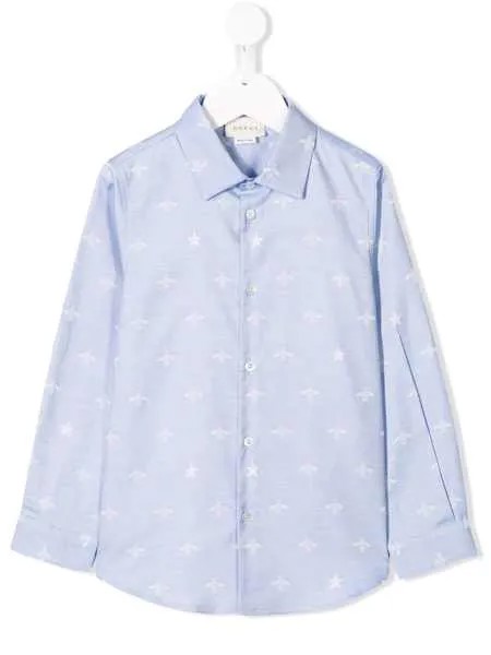 Gucci Kids рубашка с принтом
