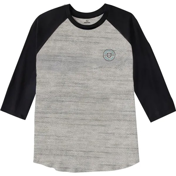 Трикотажная футболка crest с короткими рукавами реглан Brixton, цвет heather grey/black