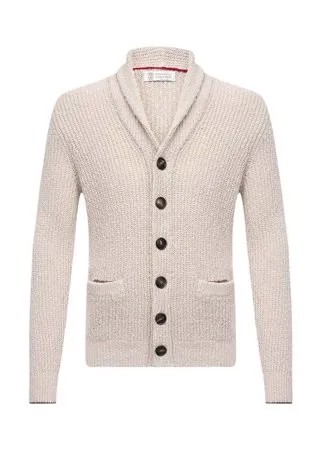 Кардиган из хлопка и льна Brunello Cucinelli