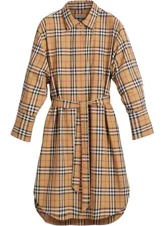 Burberry платье-рубашка в клетку Vintage Check с поясом
