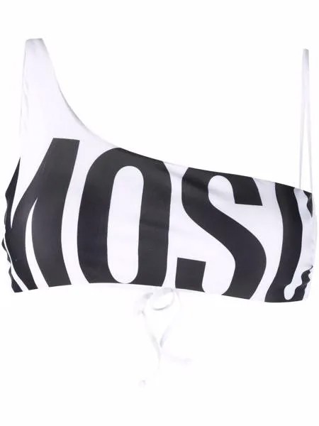 Moschino лиф бикини асимметричного кроя с логотипом