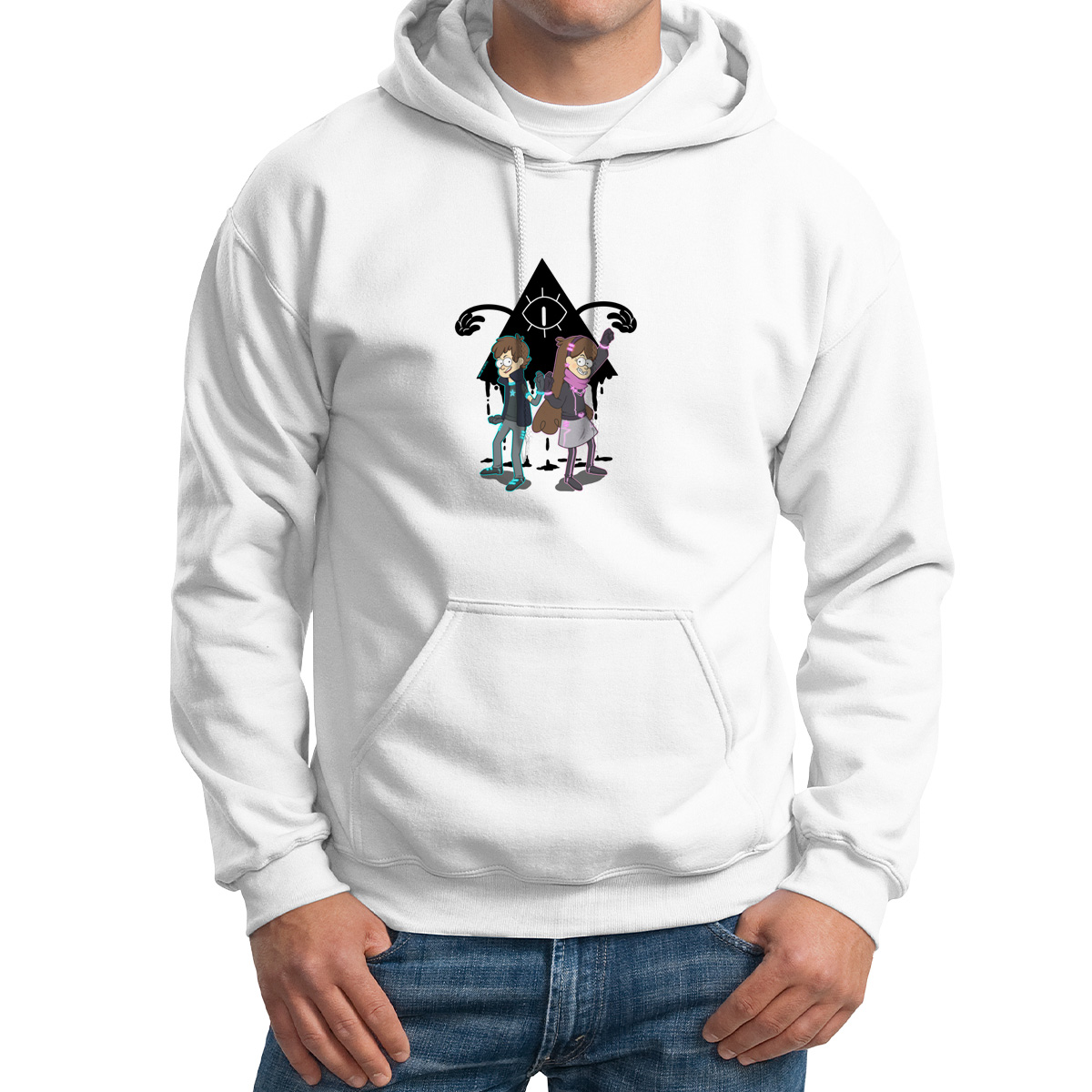 Худи унисекс CoolPodarok Gravity falls Nightmare белое 52 RU