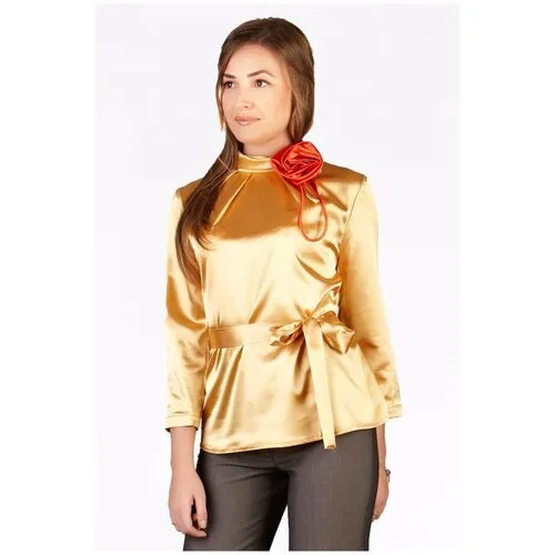 Блуза  Setty'S Collection, повседневный стиль, размер 50, золотой