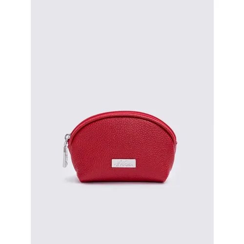 Косметичка A.Valentino на молнии, натуральная кожа, 6х10х16 см, подкладка, жесткое дно, красный