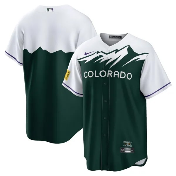 Мужская зеленая майка Colorado Rockies City Connect Replica Team Nike