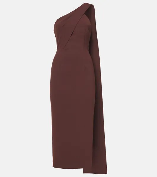 Асимметричное платье миди из кади Roland Mouret, коричневый