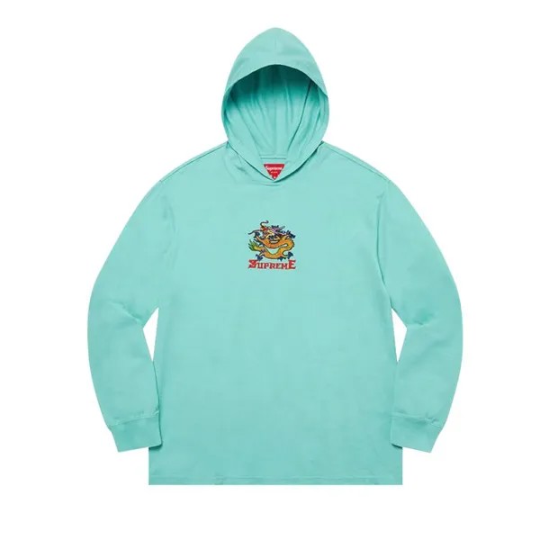 Топ Supreme Dragon Hooded Long-Sleeve Top, синий