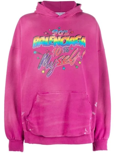 Balenciaga худи 90/10 с логотипом, розовый
