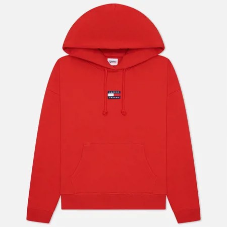 Женская толстовка Tommy Jeans Tommy Center Badge Hoodie, цвет красный, размер XS