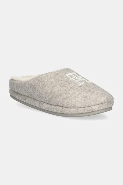 Тапочки TH EMBROIDERED BASICS SLIPPER Tommy Hilfiger, серый