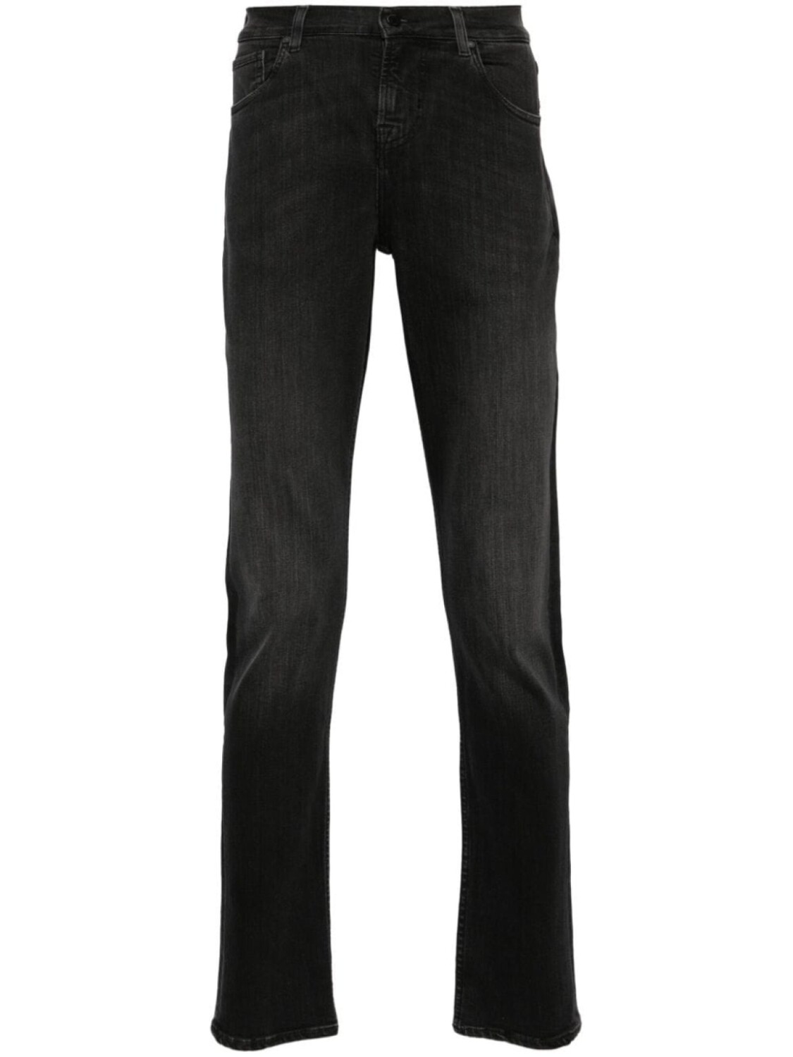 7 For All Mankind узкие джинсы средней посадки slim-fit, черный