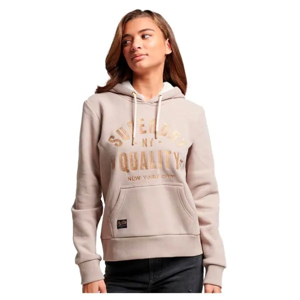Худи Superdry Luxe Metallic Logo, бежевый