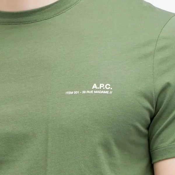 A.P.C. Товар: футболка с логотипом, зеленый