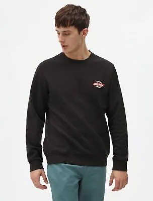 Dickies Ruston Crewneck Мужская черная спортивная повседневная спортивная толстовка Crew