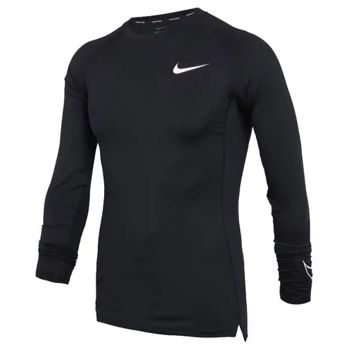 Лонгслив NIKE, силуэт прилегающий, размер 2XL, черный