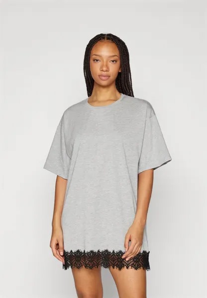 Платье из джерси Nmeasy O-Neck Dress Noisy May, цвет light grey melange/black