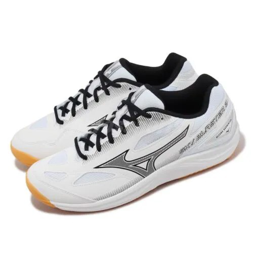 Mizuno Sky Blaster 3 Wide White Black Gum Мужская спортивная обувь для бадминтона 71GA2345-21