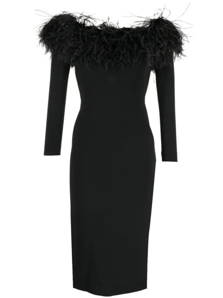 Elie Saab платье с открытыми плечами, черный