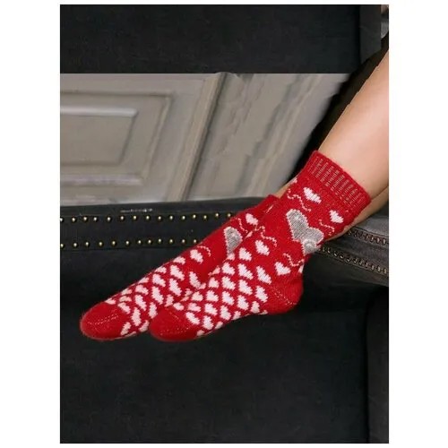 Носки Бабушкины носки, размер 38-40, красный