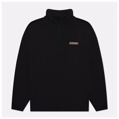 Мужская толстовка Napapijri Patch Half Zip Fleece чёрный , Размер S