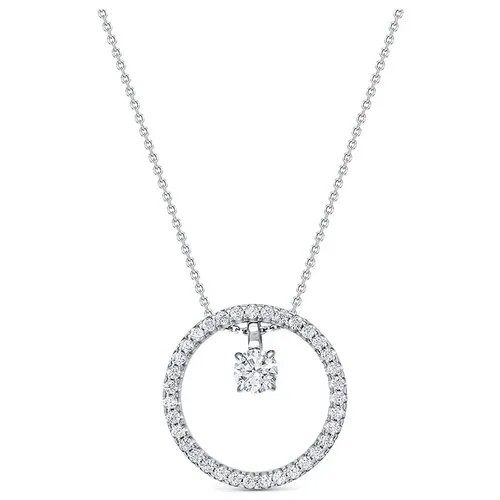 Колье АЛЬКОР, серебро, 925 проба, родирование, фианит, длина 45 см.