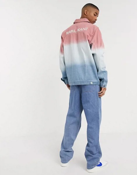 Розово-голубая джинсовая рубашка Karl Kani-Мульти