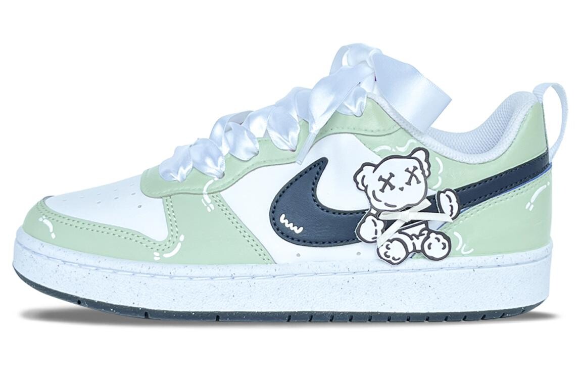 Кроссовки Nike Court Borough Skateboarding Shoes Women's Low-top White/green, зеленый