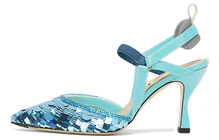 Туфли Colibri High Heels женские синие Fendi