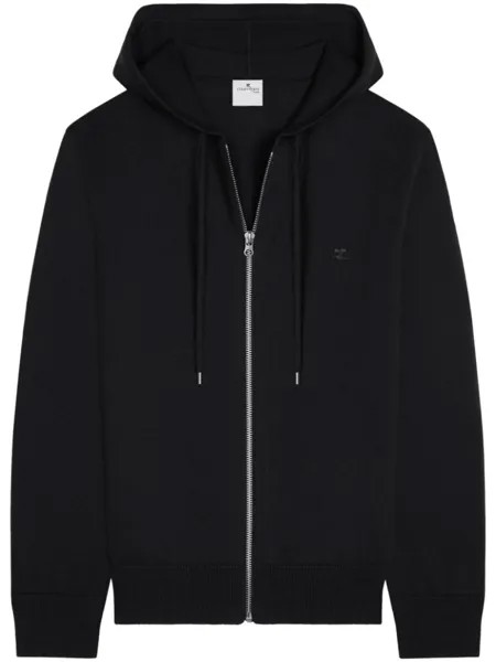 Courrèges шерстяное худи на молнии, черный