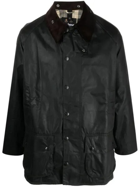 Barbour однобортное пальто на пуговицах, зеленый