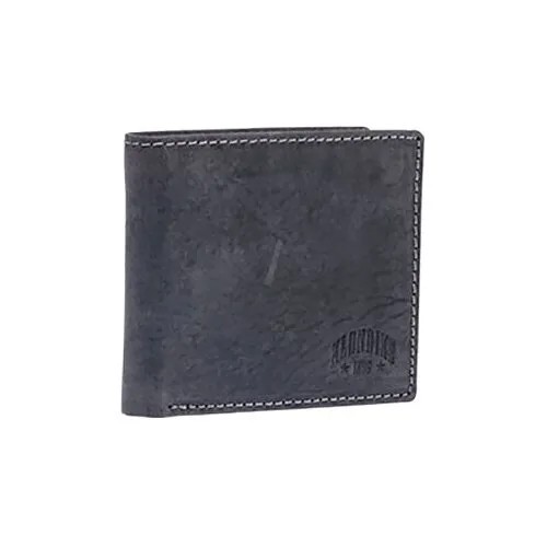 Бумажник KLONDIKE, натуральная кожа, гладкая фактура, без застежки, 2 отделения для банкнот, отделения для карт и монет, черный