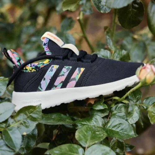 Adidas Cloudfoam Pure 2.0 Кроссовки для маленьких/больших девочек Черные школьные туфли #871