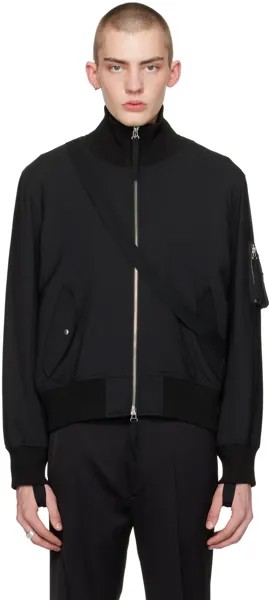 Черный бомбер с ремнями безопасности Helmut Lang