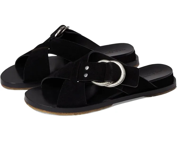 Сандалии rag & bone Beau Cross Strap Slide, цвет Black Suede