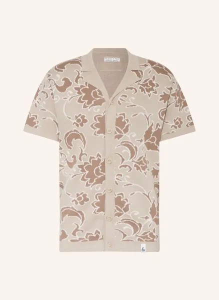 Курортная рубашка классического кроя из трикотажа  Colours & Sons, коричневый