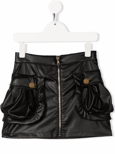 Balmain Kids мини-юбка на молнии