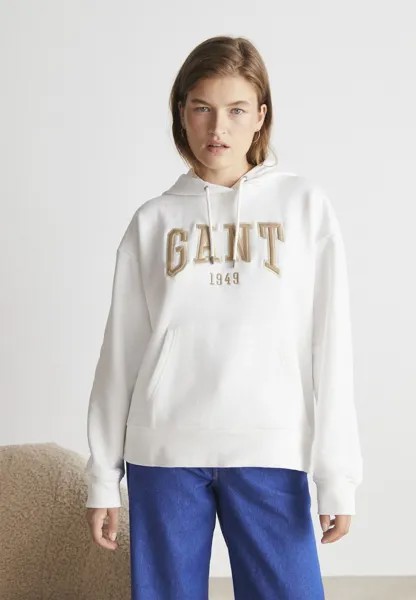 Толстовка GANT Rel Logo Hoodie, светлый беж