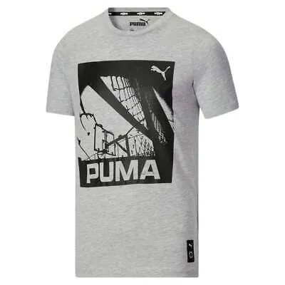 Серая повседневная футболка Puma Street Ball с круглым вырезом и короткими рукавами для мальчиков
