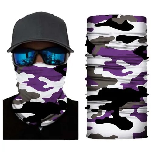 Бесшовная бандана-труба, камуфляж 15, фиолетовый, camouflage GF 5572