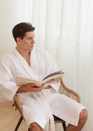 Халат вафельный удлиненный