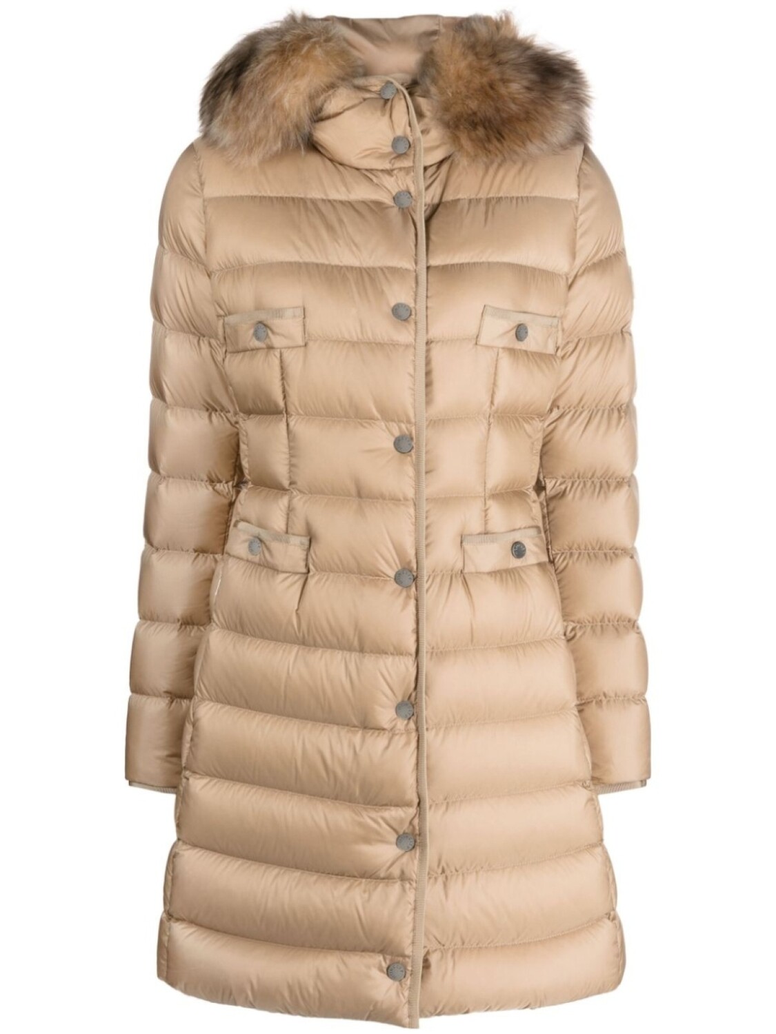 Moncler длинный пуховик Hirmafur, нейтральный цвет