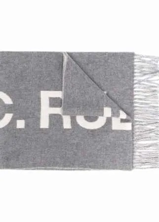 A.P.C. шерстяной шарф с жаккардовым логотипом