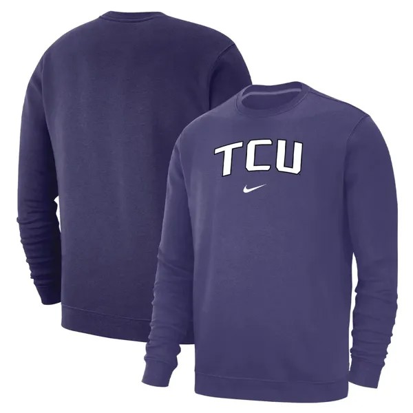Мужской флисовый пуловер TCU Horned Frogs Arch Club фиолетового цвета Nike