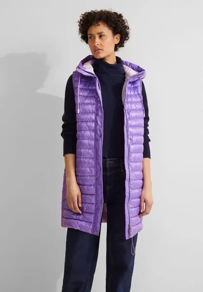 STREET ONE стеганый жилет, однотонный, цвет Shiny Lilac