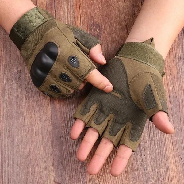 Половина пальца Мужские перчатки Открытый Военные Тактические перчатки Спортивная стрельба Охота Страйкбол Мотоцикл Велосипедные перчатки