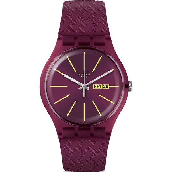 Наручные часы унисекс Swatch SUOR709 бордовые